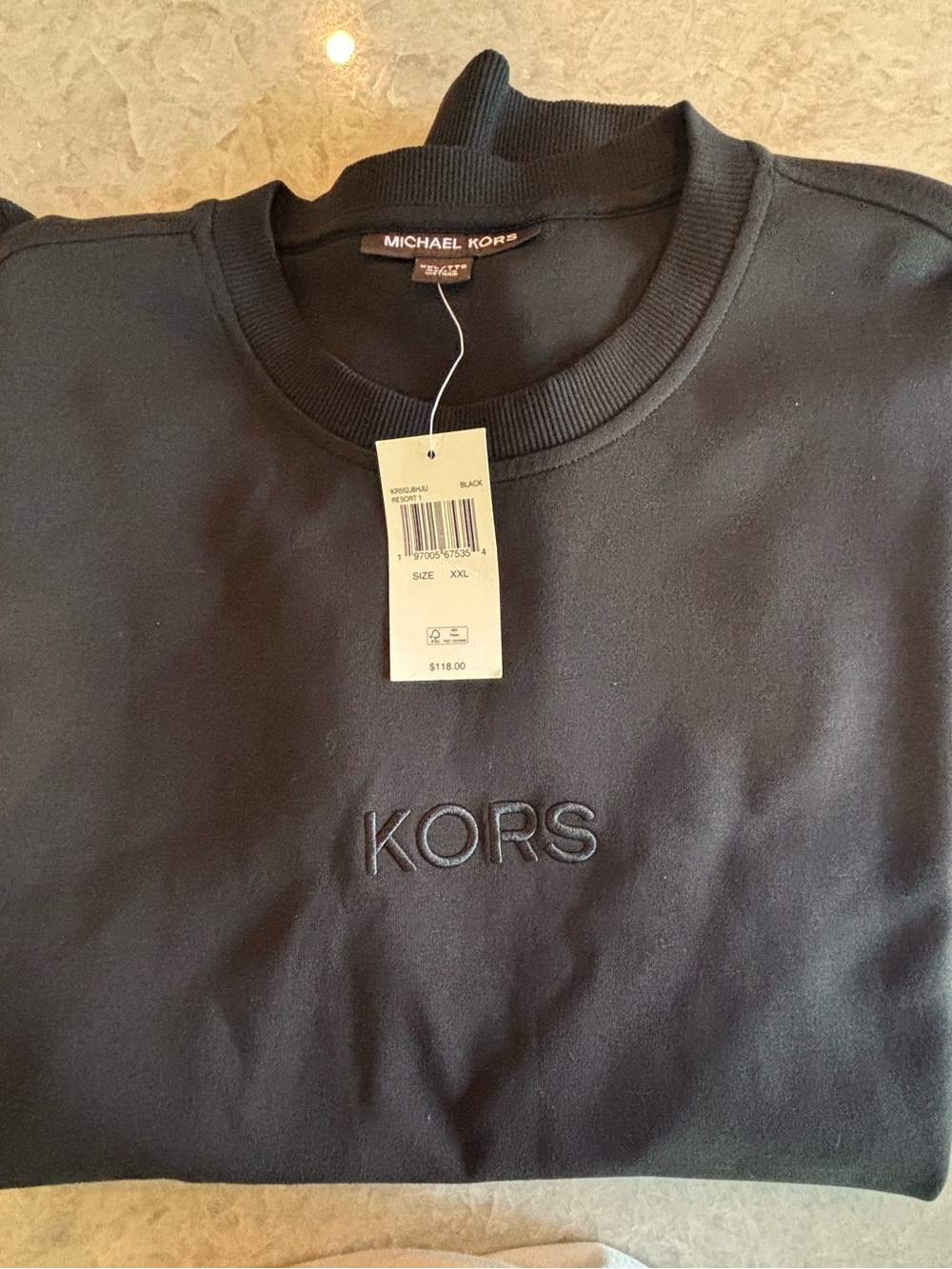 Michael Kors Black Embroidered KORS Crewneck Sweater